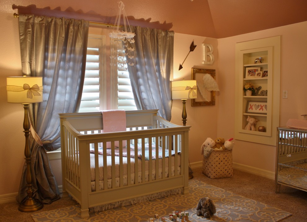 Design ideas for a traditional nursery in Austin.