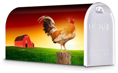 Decorative Mailbox, Rooster Sunrise