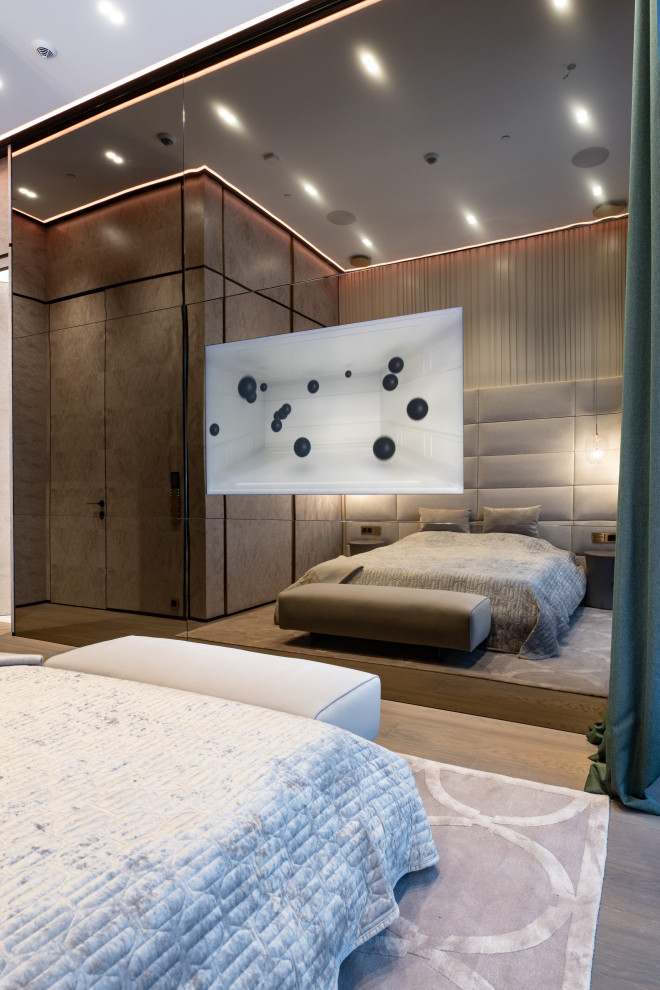 Скрытая стеклянная стеновая панель для зоны ТВ