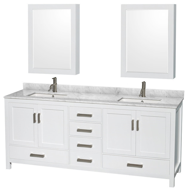 80 Double Bathroom Vanity Countertop Medicine Cabinet