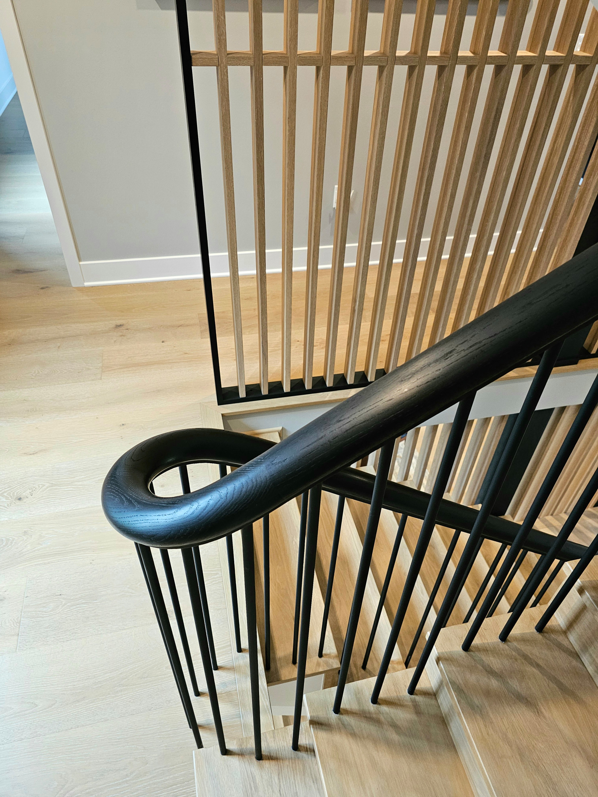 115_Stunning Continuous Rail System on 3 Story Floating Stairs; Arlington, VA 22