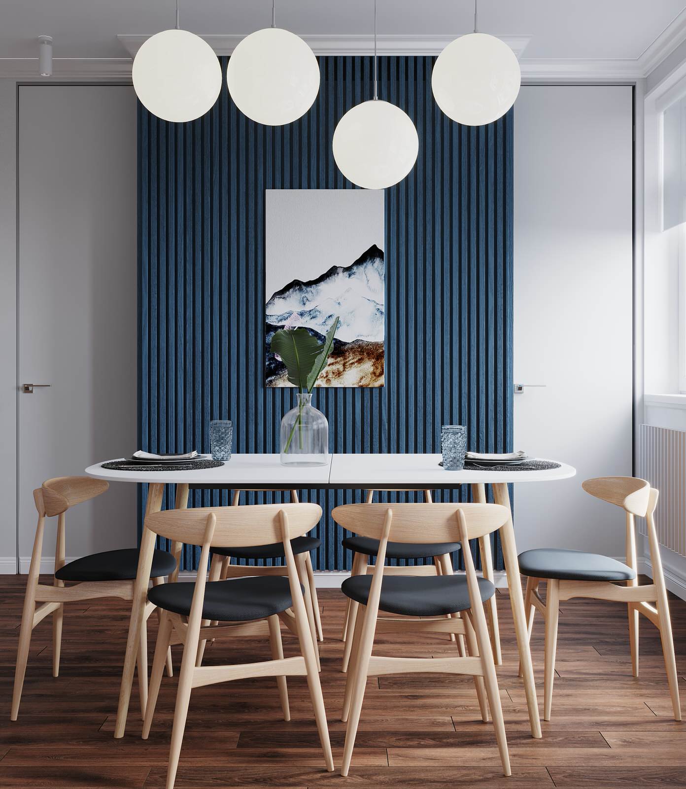 Интерьер в природной гамме для семьи с двумя детьми