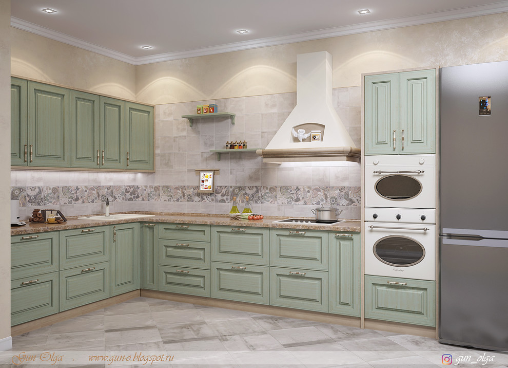 Кухня зеленая