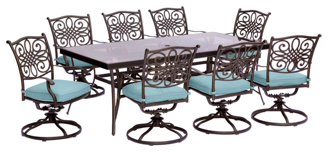 Traditions 9-Piece Dining Set With XL Table, Blue