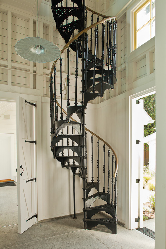Traditional spiral staircase in San Francisco.