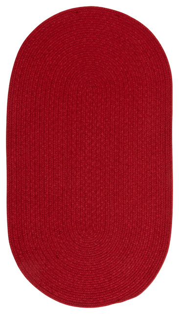 Manteo Braided Oval Rug, Dark Red, 2'3"x4'