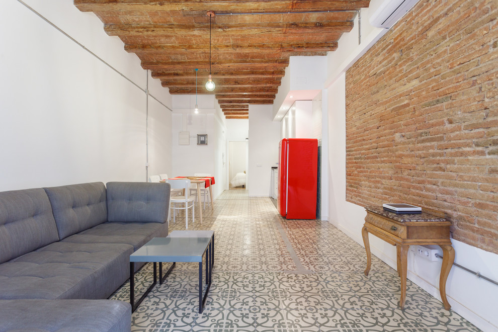 Diseño de sala de estar urbana pequeña