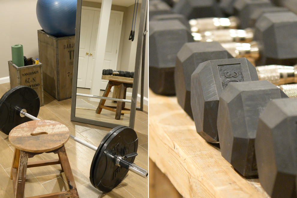 Photo of an industrial home gym in New York.