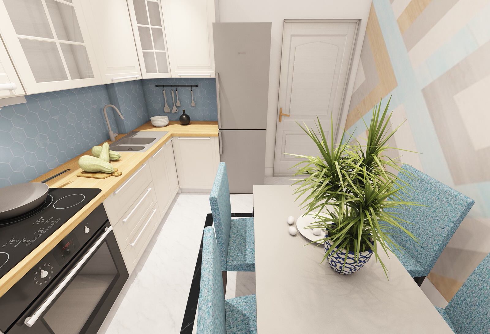 Кухня мансарда