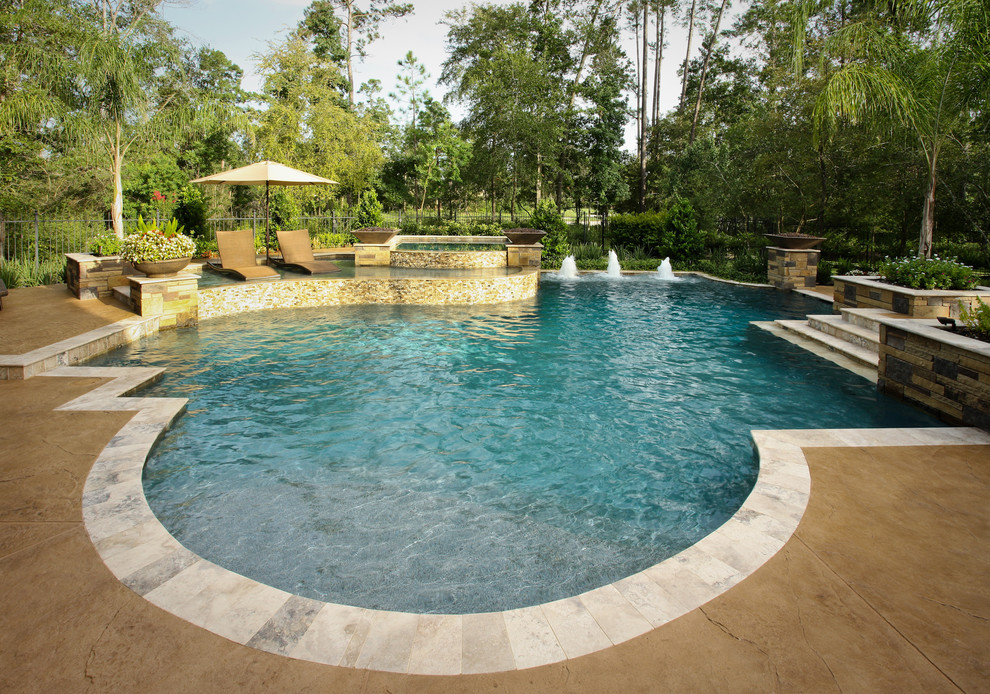 This is an example of an eclectic pool in Houston.