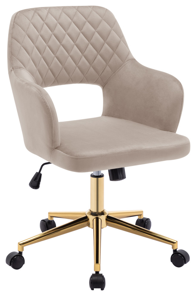 OpenBack Velvet Home Office Chair Transitional Office Chairs by