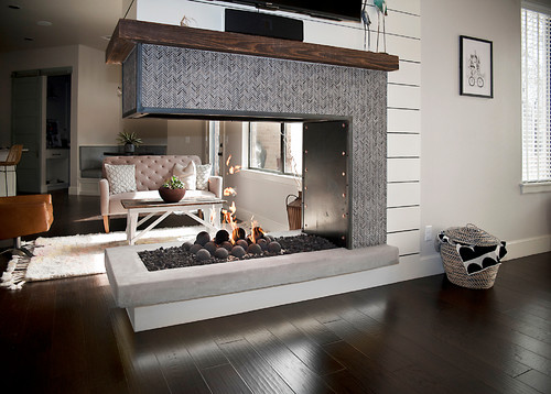 Top 50 Modern Fireplace Designs, Contemporary Open Fireplace Designs