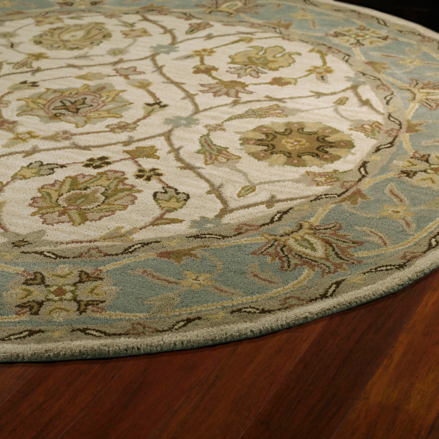 Kaleen Tara Rounds Collection Light Ivory Area Rug 7'9"x7'9