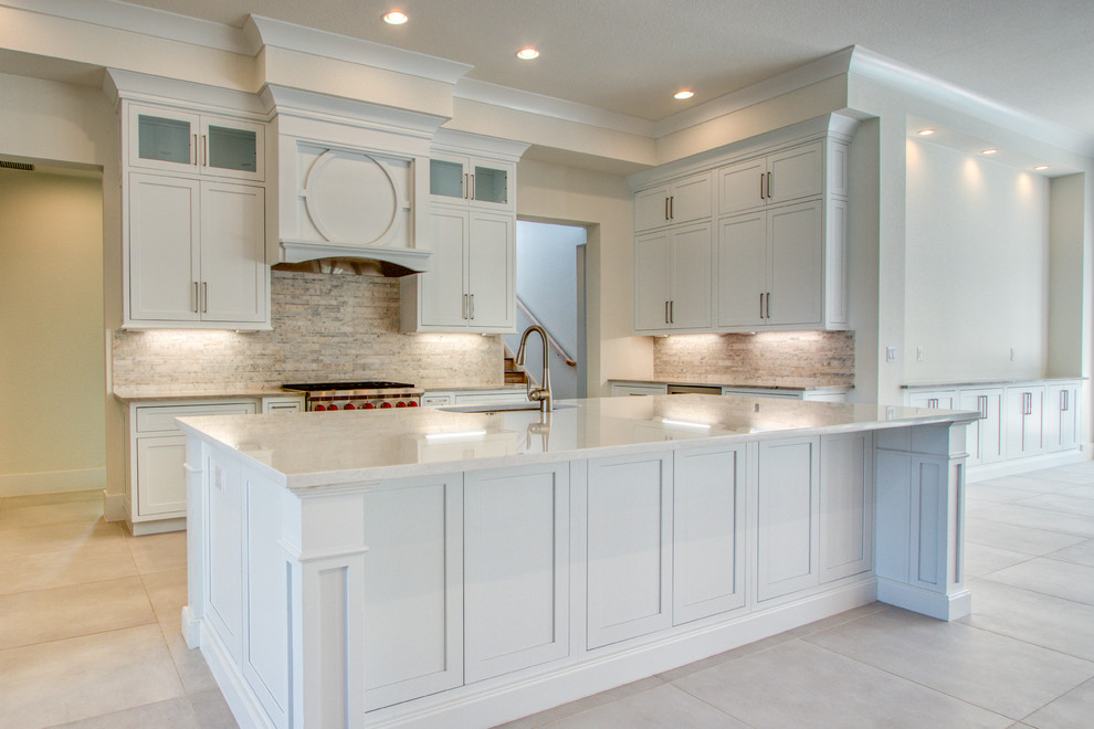 Example of a transitional kitchen design in Miami