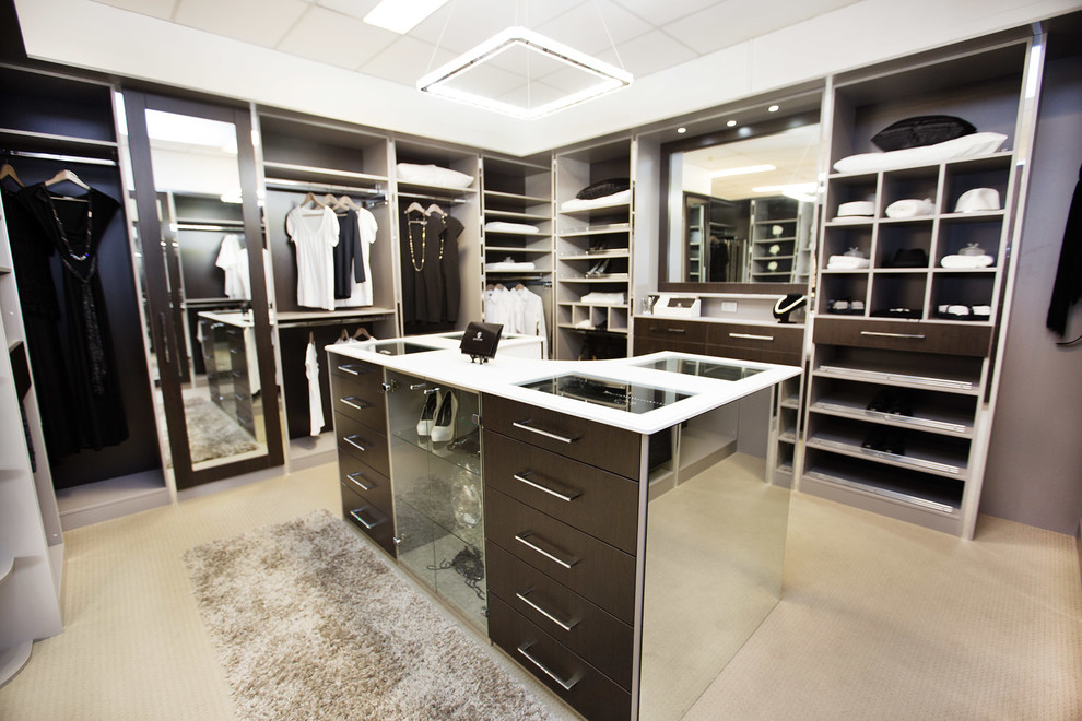 Inspiration for an expansive contemporary storage and wardrobe in Perth.