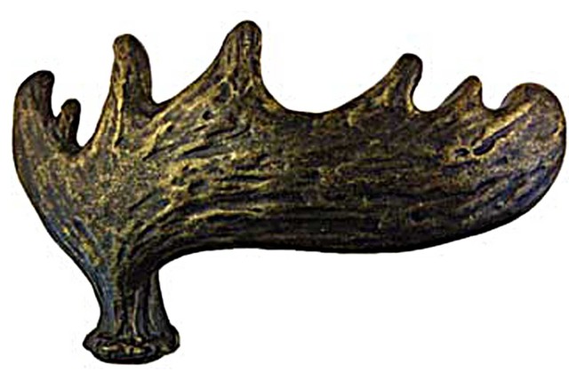 Moose Paddle Pull Right Facing Bronzed Black Rustic Cabinet