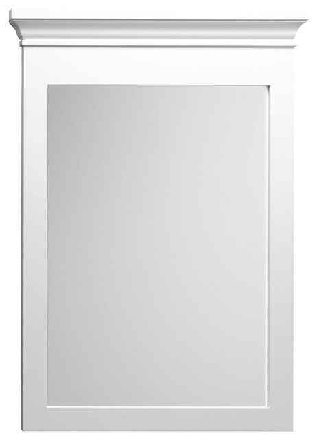 Ronbow Essentials Bryant 24 X 33 Wood Framed Bathroom Mirror White Traditional Bathroom Mirrors By Ronbow Corp