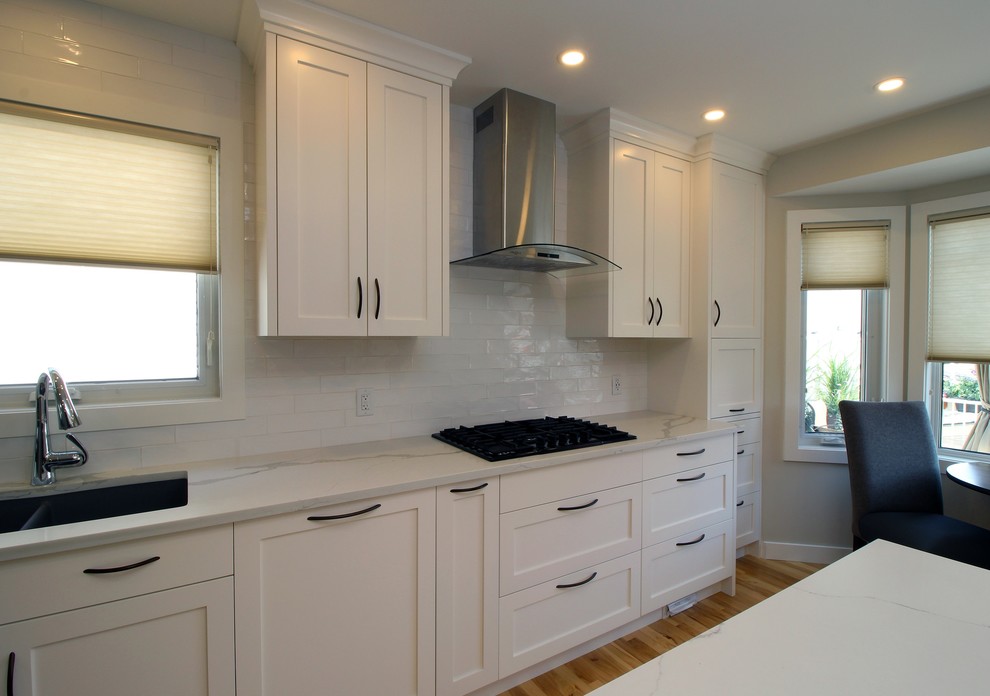 Transitional home design photo in Calgary