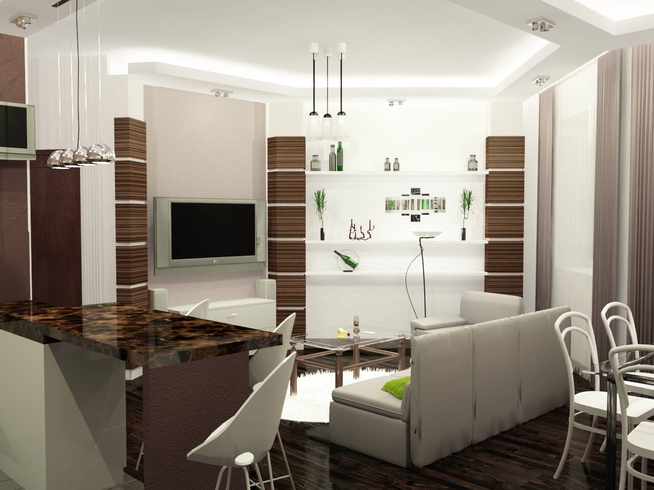 Гостиная . Современный стиль.