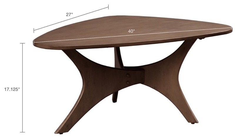 Blaze "Mid Century Modern" Style Triangle Wood Coffee Table
