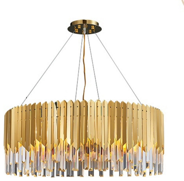 10 Light 32 Gold Plated K9 Crystal Chandelier By Mor Contemporary Chandeliers Luxhomedecor Houzz - 12 Gold Plated K9 Crystal Ceiling Light Pendant Chandelier