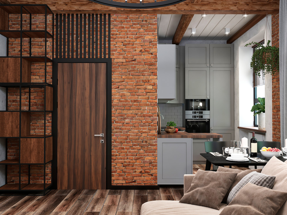 Сталинка-лофт. Гостиная-кухня