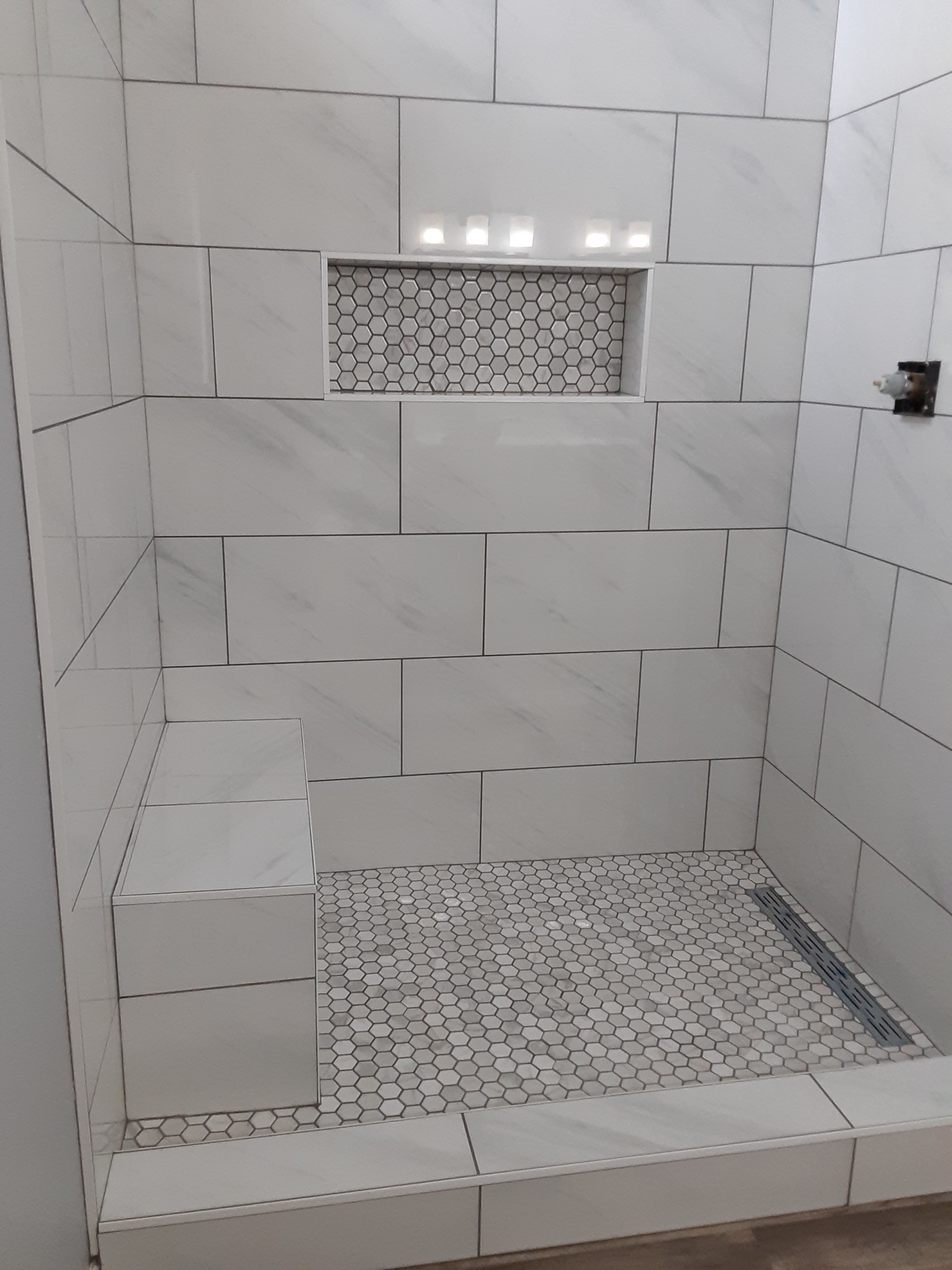 Master Bath Tub Conversion to Shower and Linen Closet