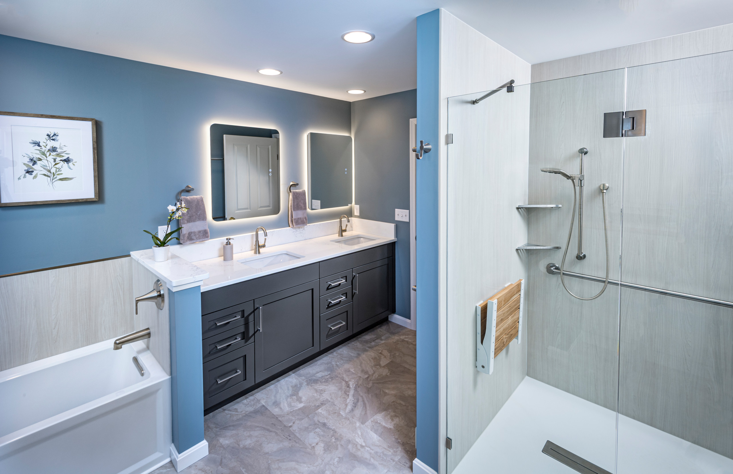 Harrisburg, PA Spa-calm, Age-ready, & Storage Smart Bathroom Remodel