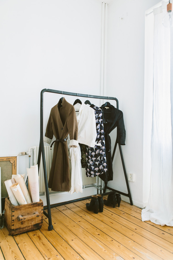 Inspiration for a scandinavian storage and wardrobe in Stockholm.