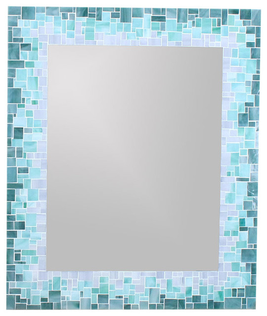 Sunburst Mirror In Glass Mosaic Tiles, Mosaic Tile Framed Wall Mirror