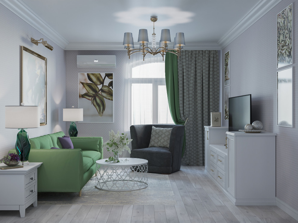 Дизайн интерьеров гостиной в г. Нижний Новгород в ЖК Пражский квартал