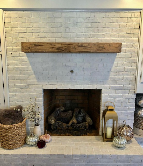 custom mantels, floating shelves and faux beams