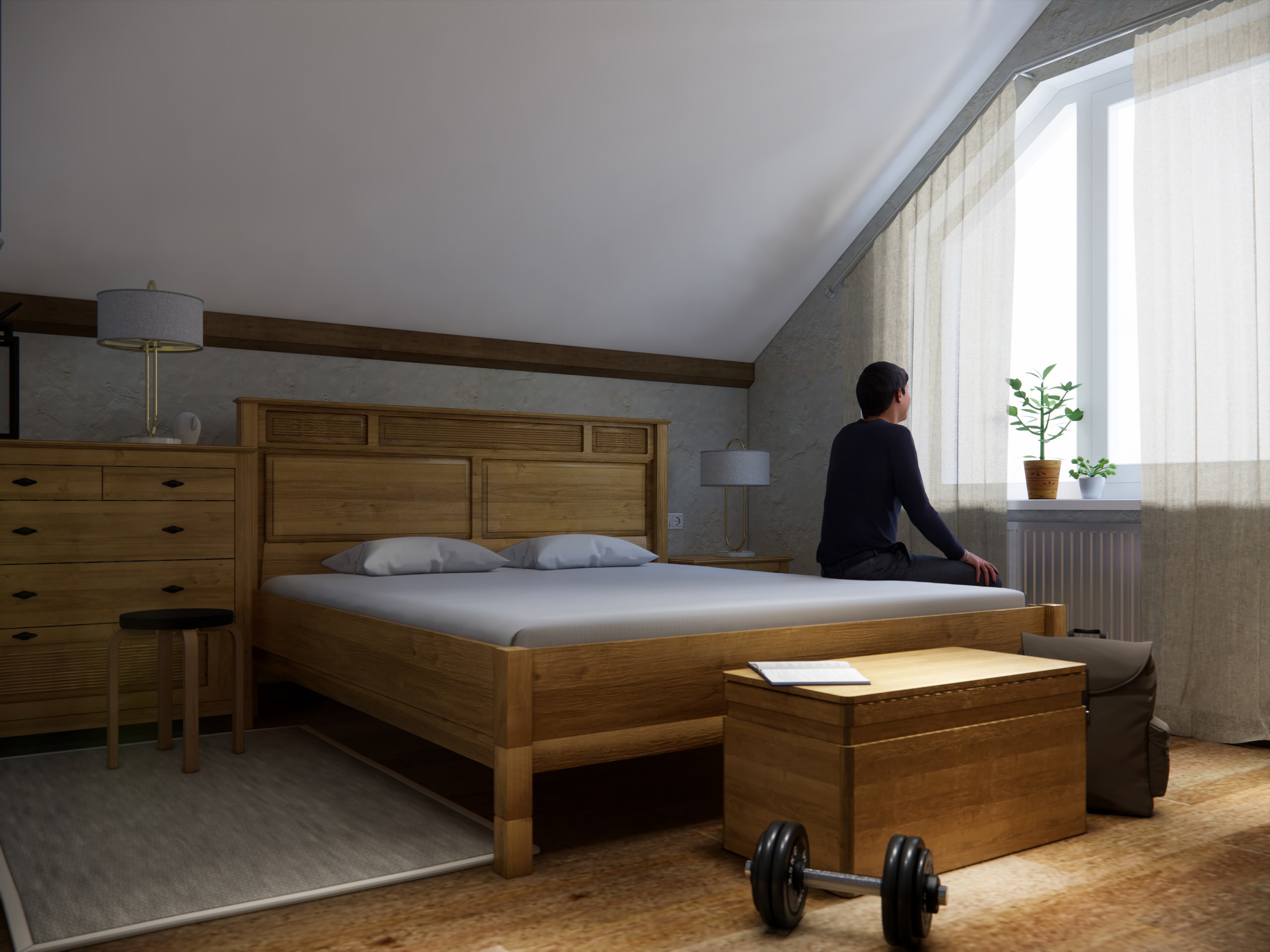 Интерьеры дома в немецком стиле: спальни и второй этаж обзорно
