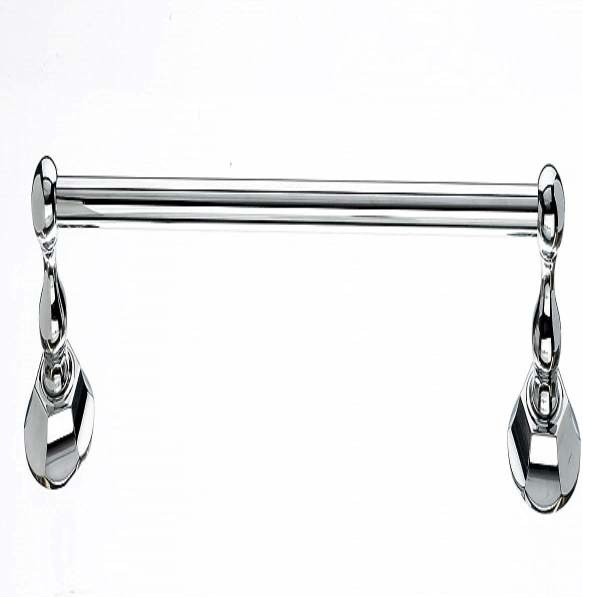 Top Knobs Edwardian Bath 24" Single Towel Rod Chrome Beaded Backplate