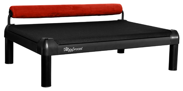 snoozeSleeper, Anodized Frame, Long Legs, 1 Bolster Red