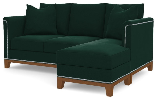 Apt2B La Brea Reversible Chaise Sofa, Evergreen Velvet