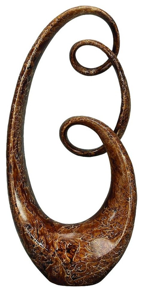 Brown 31 in. Abstract Swirling Sculpture