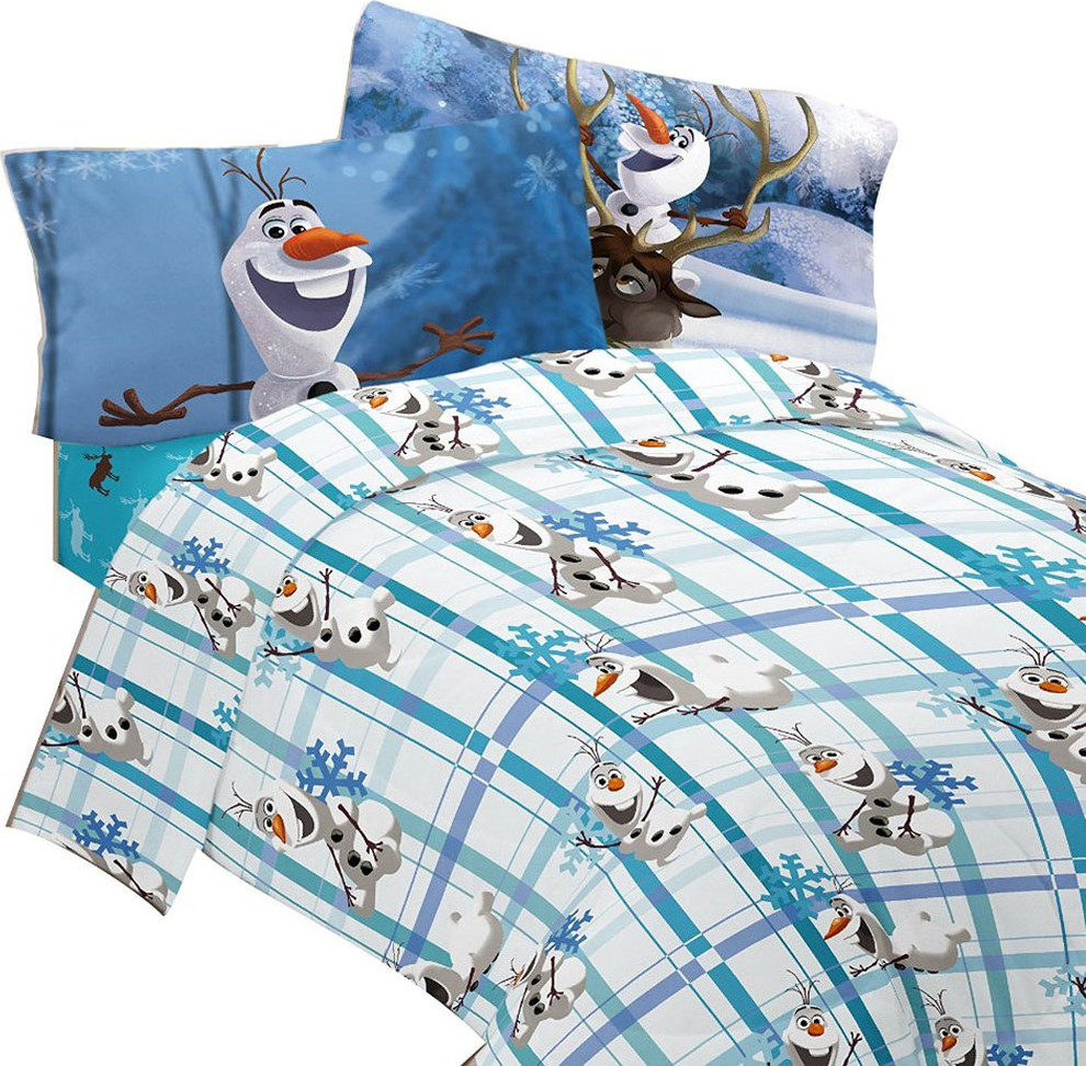 Disney Frozen Bed Sheet Set Olaf Build A Snowman Bedding