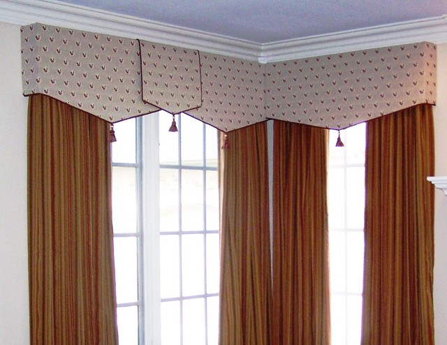 Soft Cornices Drapery Panels Traditional Kitchen