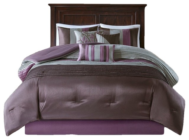 Madison Park King 7 Piece Comforter Set In Purple Finish MP10-127