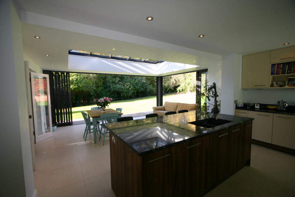Newbury , Contemporary Orangery viewed from kitchen
