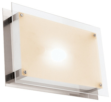 Access Lighting Vision 15.5" Frosted Flush Mount, Brushed Steel