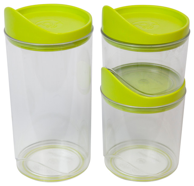 Harmonia 3-Piece Kitchen Canister Set, Green