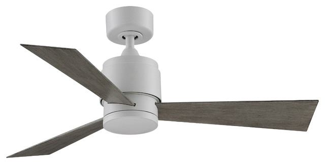 Zonix Ceiling Fan Matte White With Weathered Wood Blades