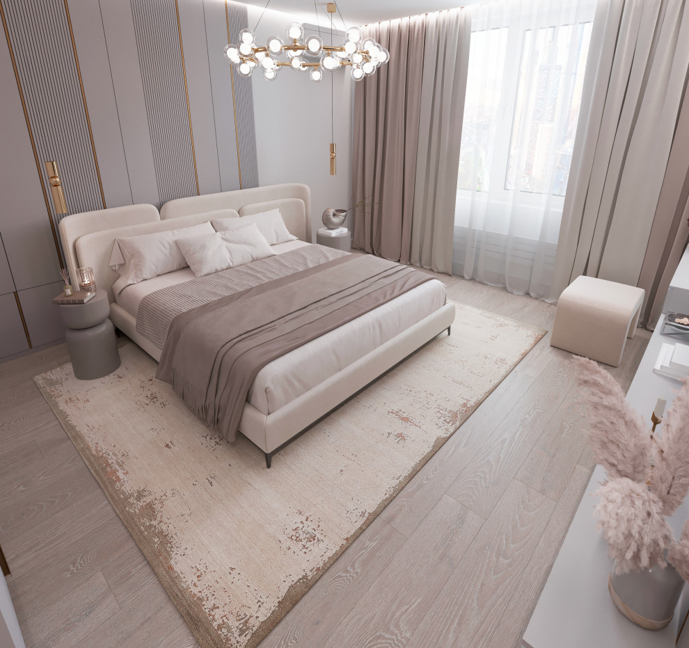 Дизайн-проект спальни для молодой семьи из Москвы.