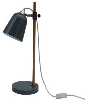 Room Essentials Wood Pole Scholar Light, Desk, Flat Gray