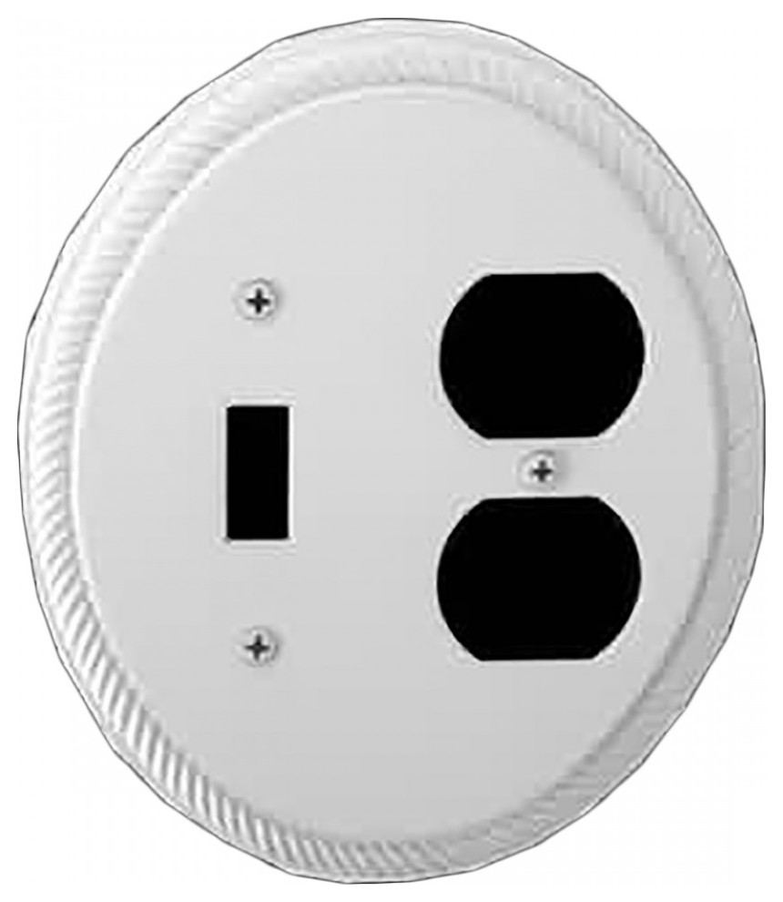 Vintage Switch Plate Covers White Embossed Toggle/Outlet Traditional