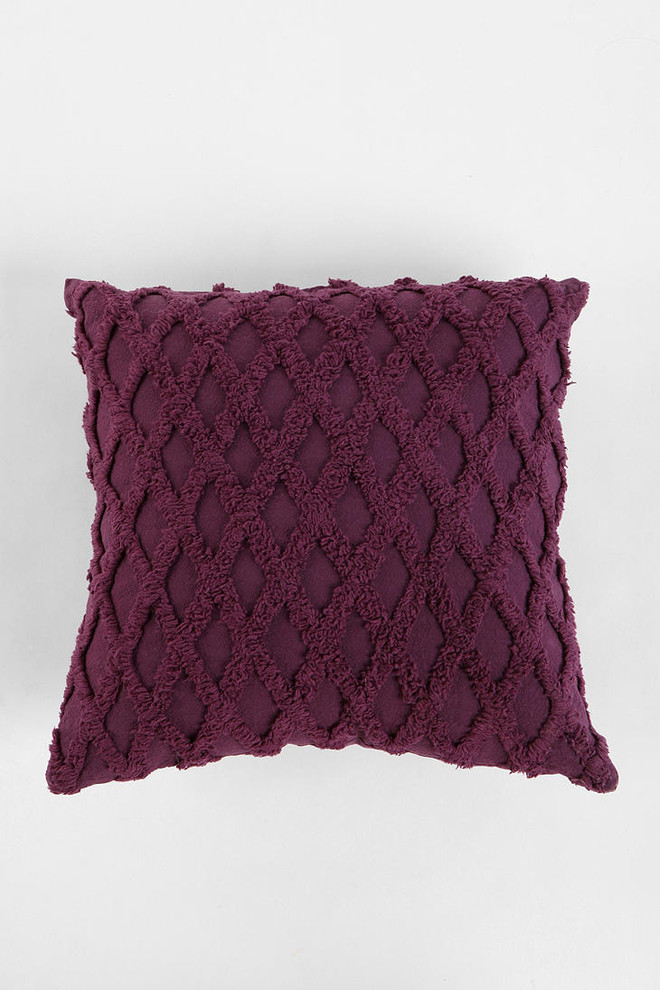Diamond Chenille Pillow, Purple