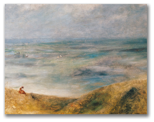 'View of the Sea Guernsey' Canvas Art by Pierre Renoir Beach Style