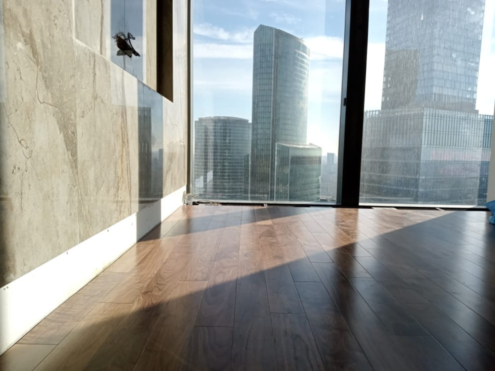 Укладка доски американский орех, покрытие лак.